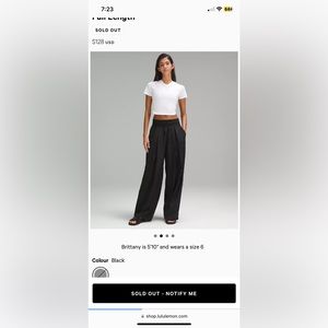 Black Lululemon Lightweight Tennis Mid-Rise Track Pant Full Length